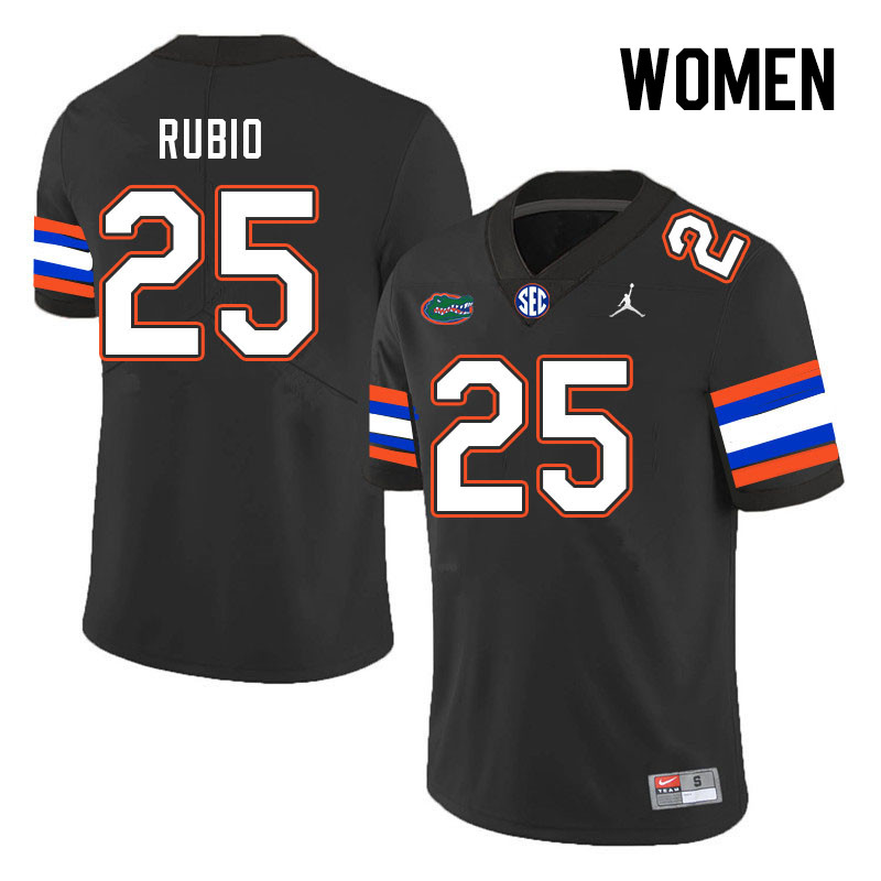 Women #25 Anthony Rubio Florida Gators College Football Jerseys Stitched Sale-Black
